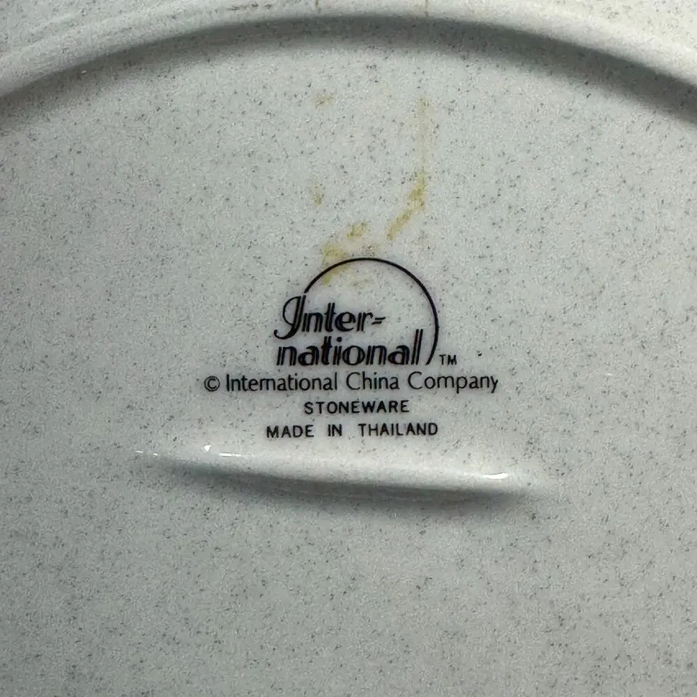 Vintage International China Heartland Gravy Boat and Saucer Stoneware Farmhouse